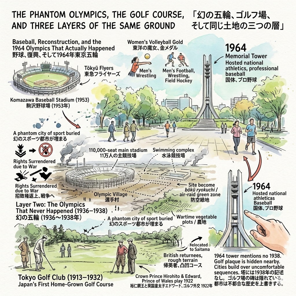 The Phantom Olympics, the Golf Course, and Three Layers of the Same Ground
