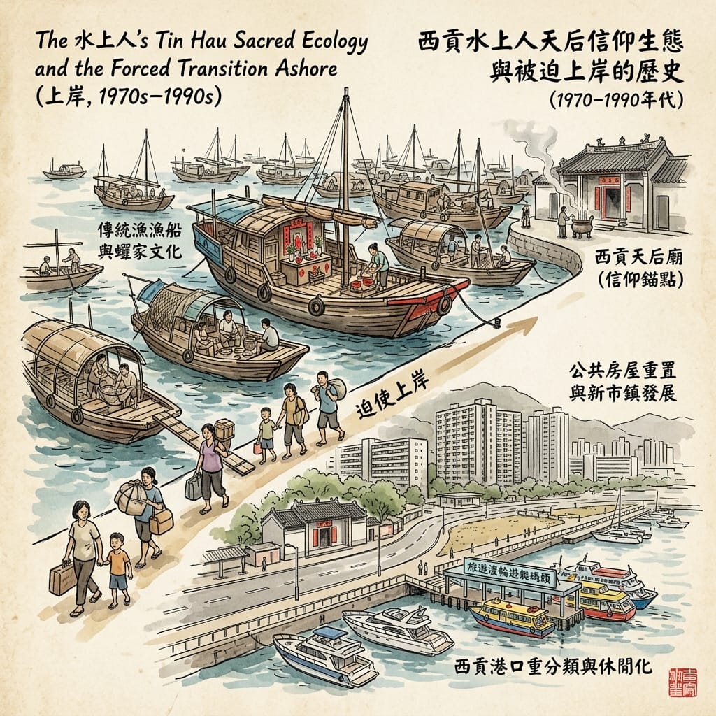 The Fifth Refuge Ends — The Tanka Boat People, Tin Hau, and the Forced Transition Ashore