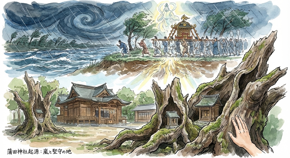 The Ancient Camphor Stumps of Kamata Shrine