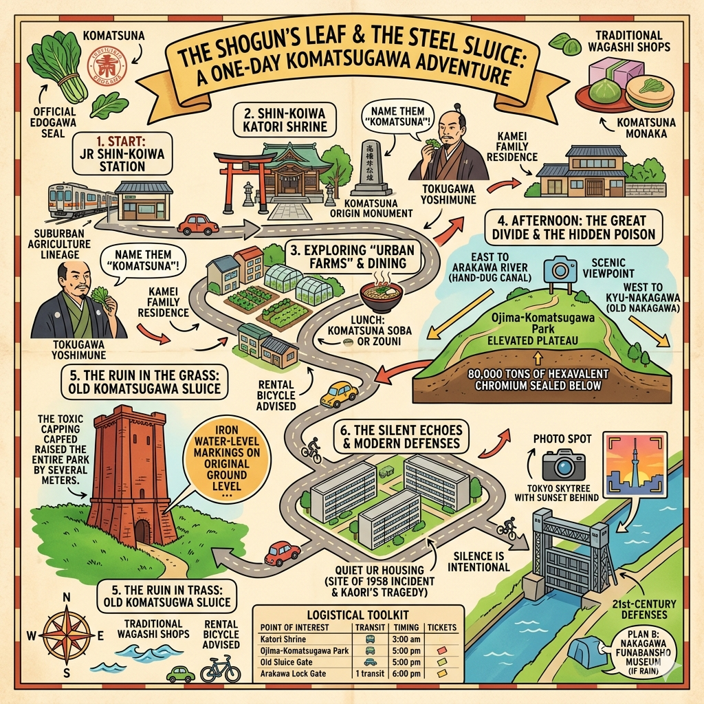 A one-day itinerary for sightseeing in Komatsugawa Town, Tokyo