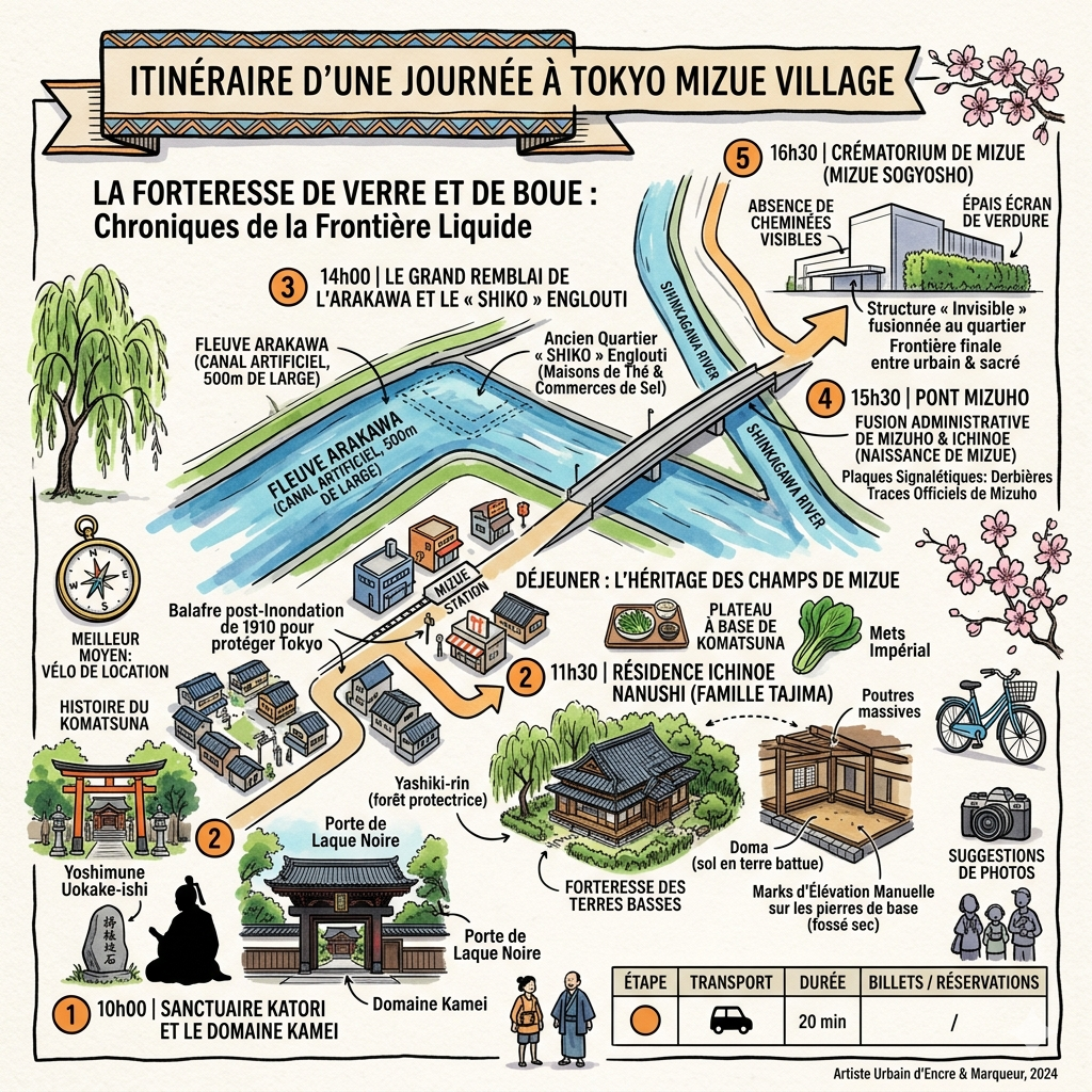 Itinéraire d'une journée au village de Tokyo Shinozaki