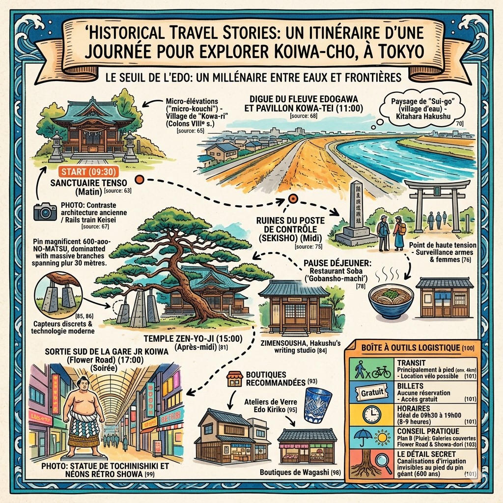 Itinéraire d'une journée à Koiwa-cho, Tokyo