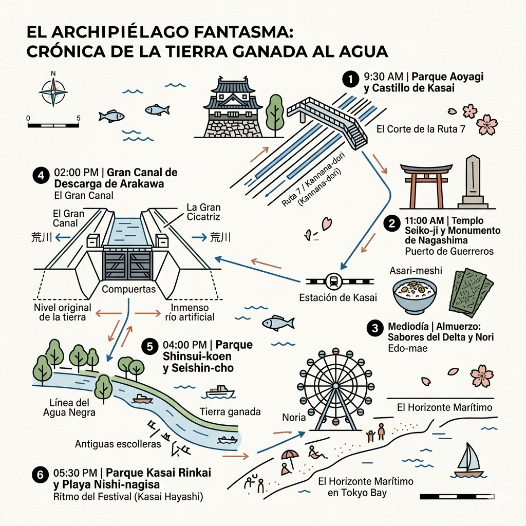 Itinerario de un día para explorar el pueblo de Kasai, Tokio