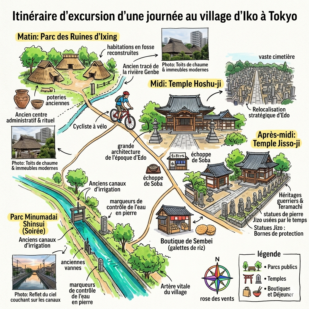 Itinéraire d'excursion d'une journée au village d'Iko à Tokyo