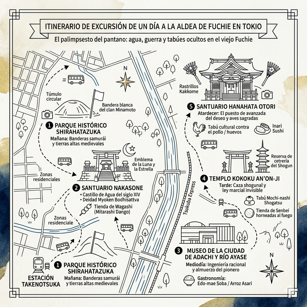 Itinerario de excursión de un día a la aldea de Fuchie en Tokio