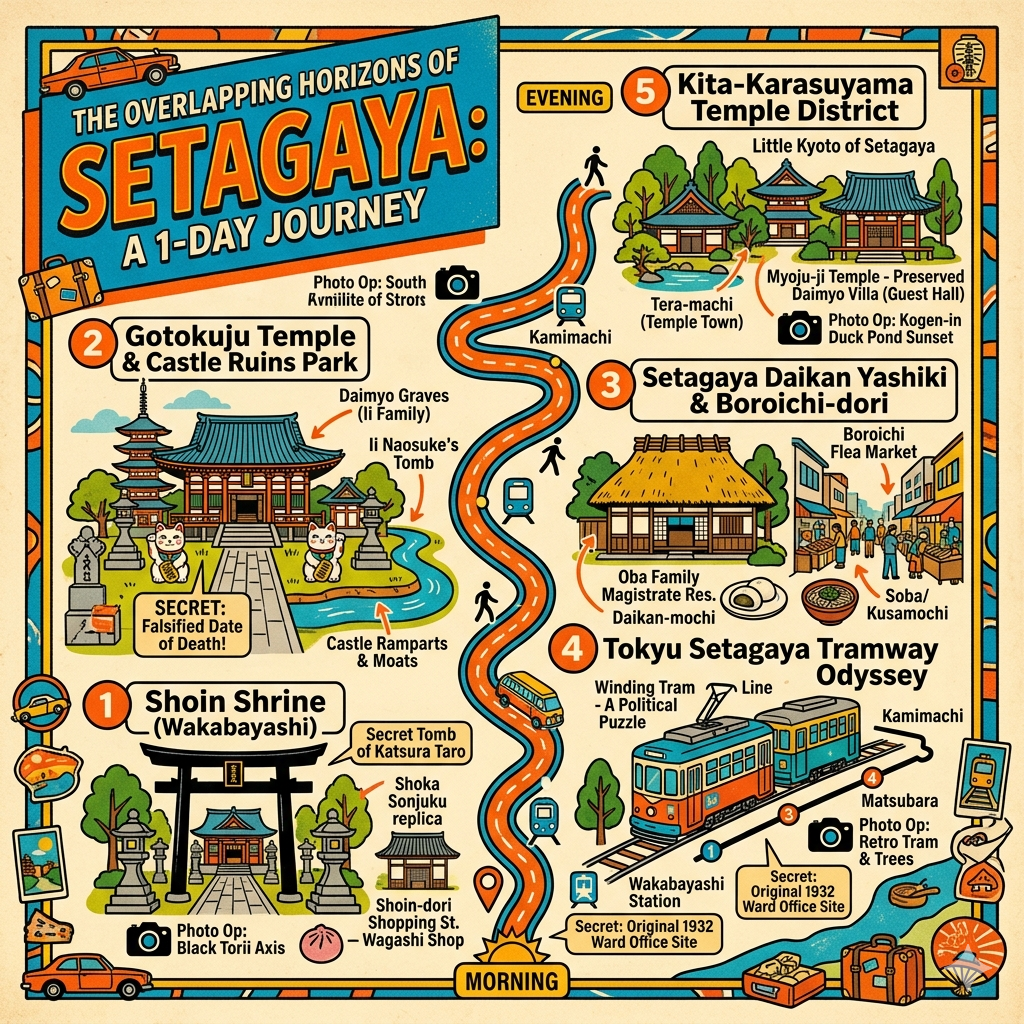 The Overlapping Horizons of Setagaya_ A 1-Day Journey Through Fortress, Feud, and Imperial Rebirth