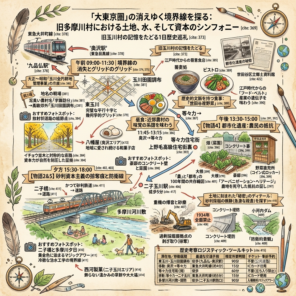 「大東京圏」の消えゆく境界線を探る：旧多摩川村における土地、水、そして資本のシンフォニー