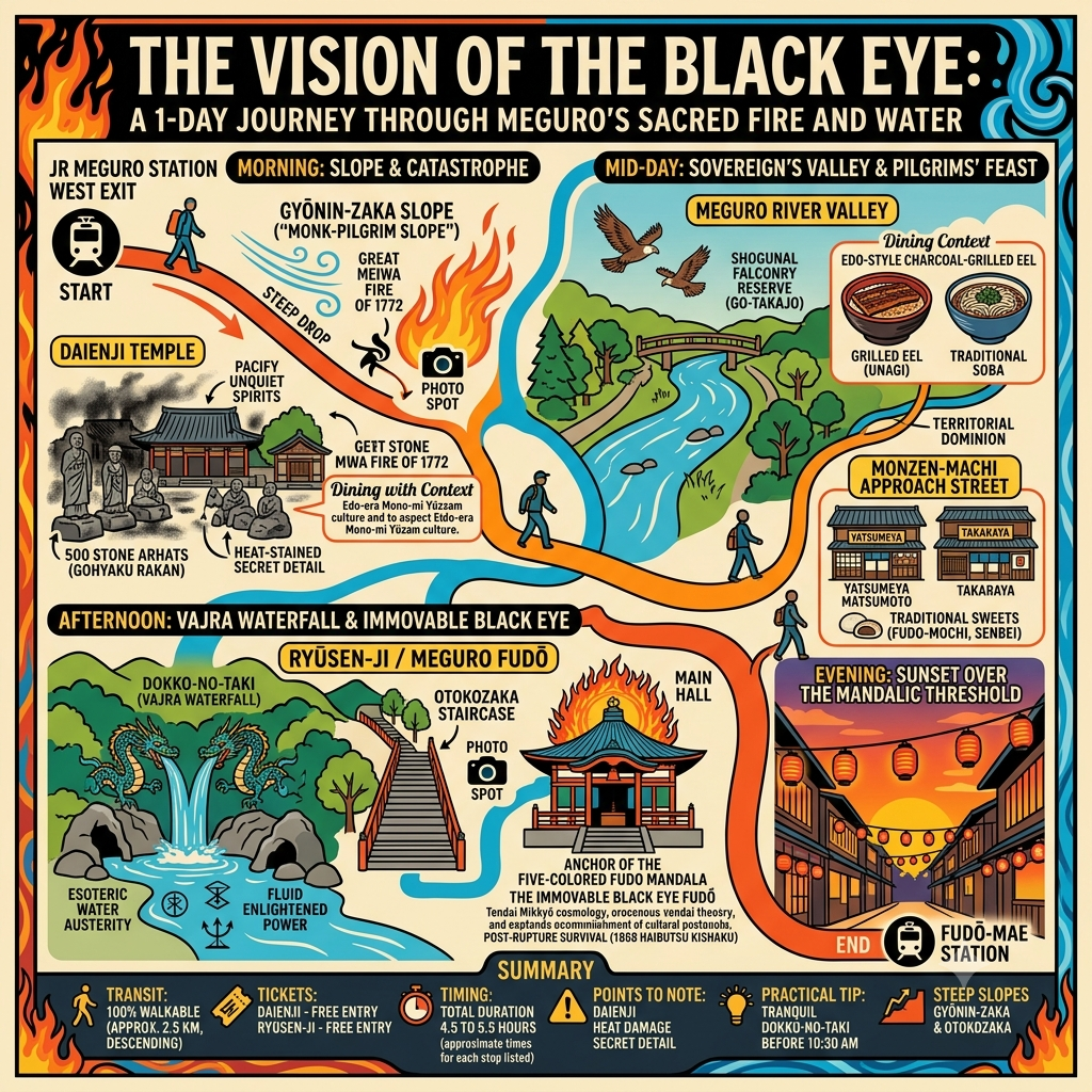 The Vision of the Black Eye_ A 1-Day Journey Through Meguro's Sacred Fire and Water