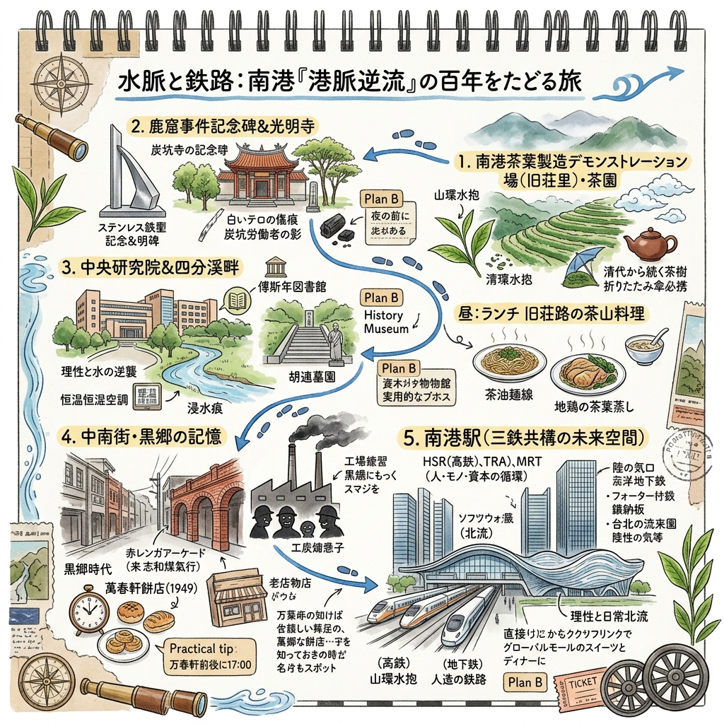 水脈と鉄路：南港「港脈逆流」の百年をたどる旅