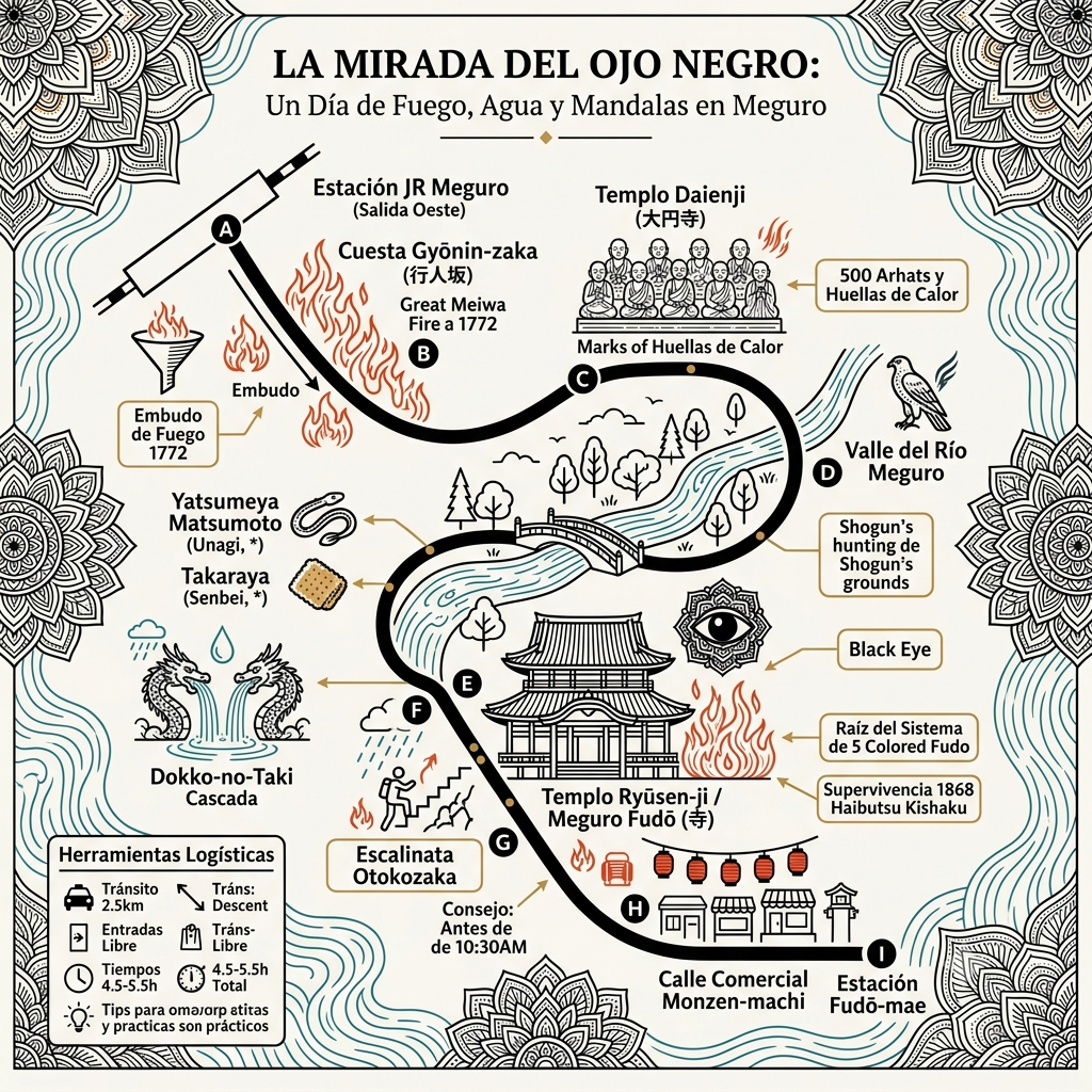 La Mirada del Ojo Negro_ Un Día de Fuego, Agua y Mandalas en Meguro