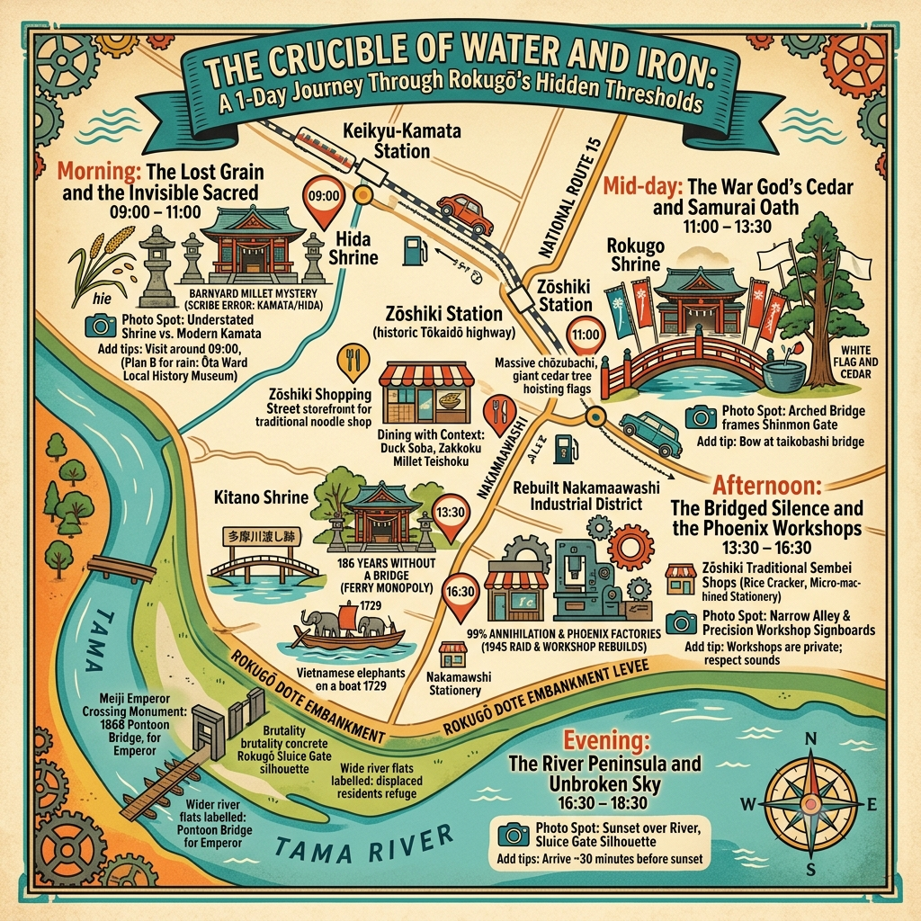 The Crucible of Water and Iron_ A 1-Day Journey Through Rokugō’s Hidden Thresholds