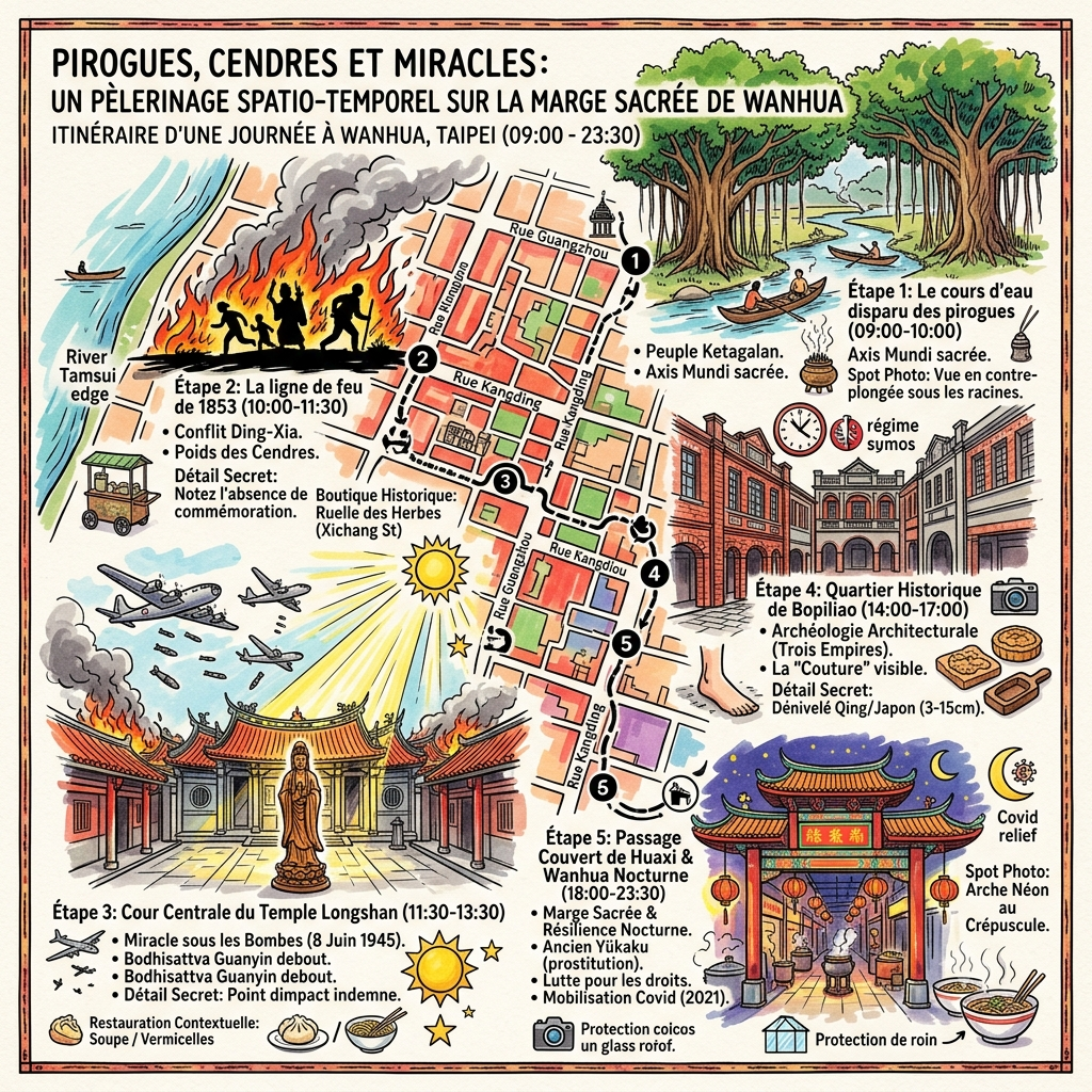 Pirogues, Cendres et Miracles _ Un Pèlerinage Spatio-Temporel sur la Marge Sacrée de Wanhua