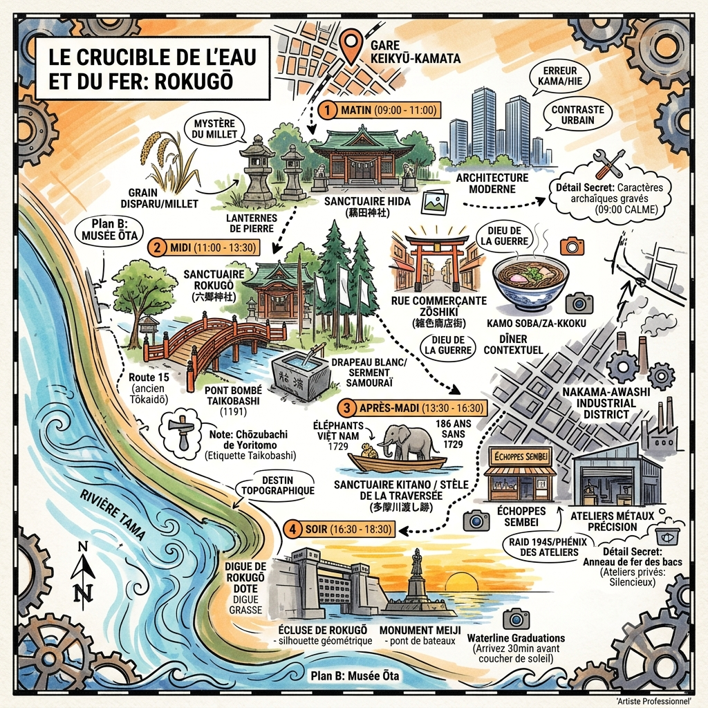 Le Crucible de l'Eau et du Fer _ Une Journée à Travers les Seuils Sacrés de Rokugō