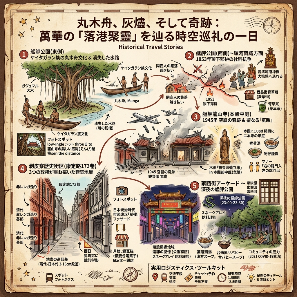 丸木舟、灰燼、そして奇跡：萬華の「落港聚靈」を辿る時空巡礼の一日