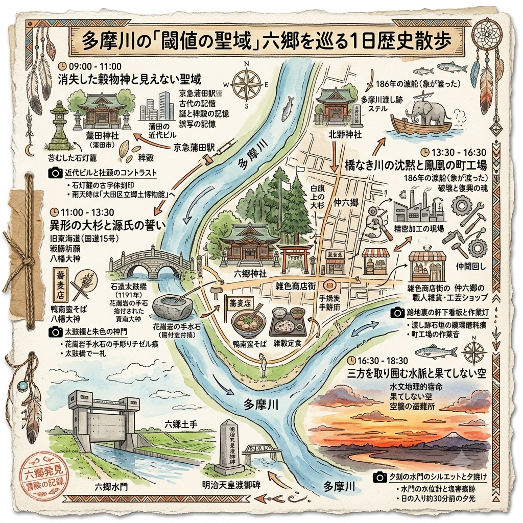 水脈と鉄血の転生：多摩川の「閾値の聖域」六郷を巡る1日歴史散步