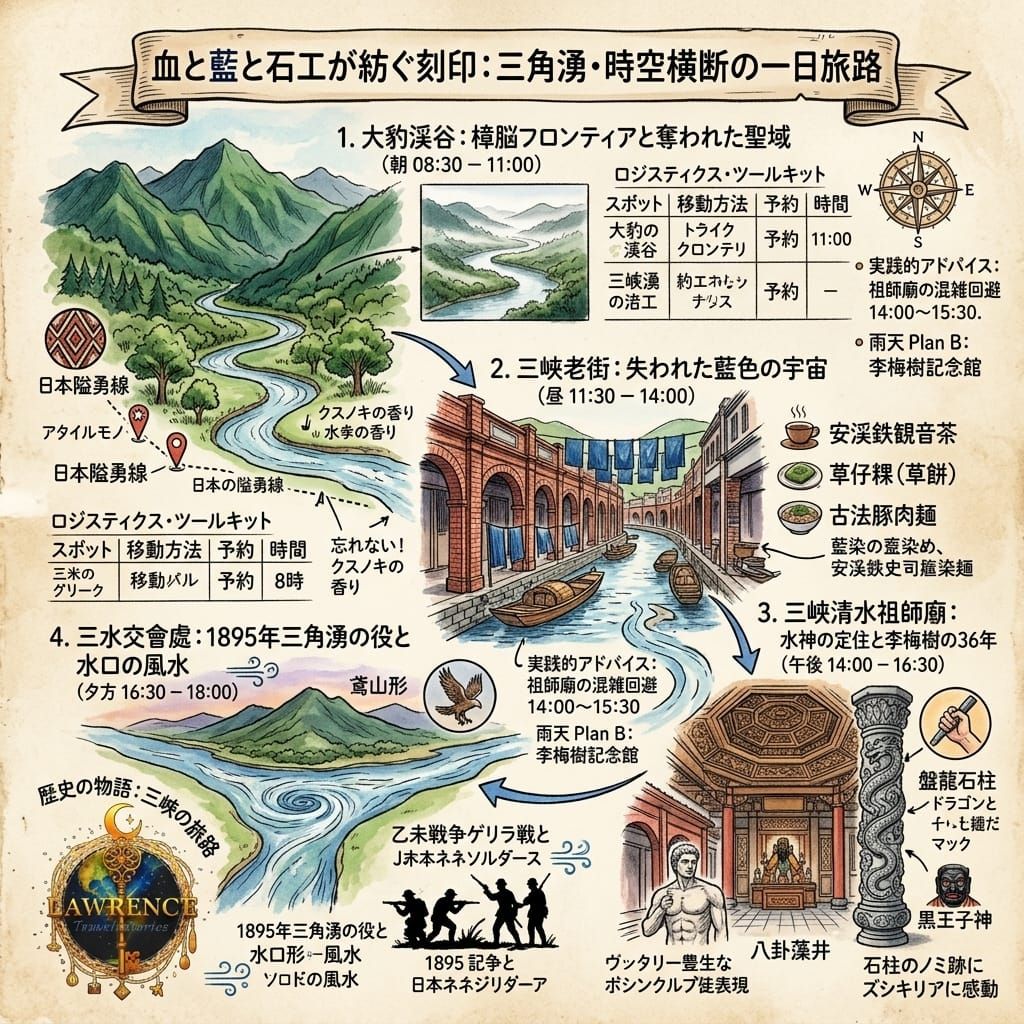 血と藍と石工が紡ぐ刻印：三角湧・時空横断の一日旅路