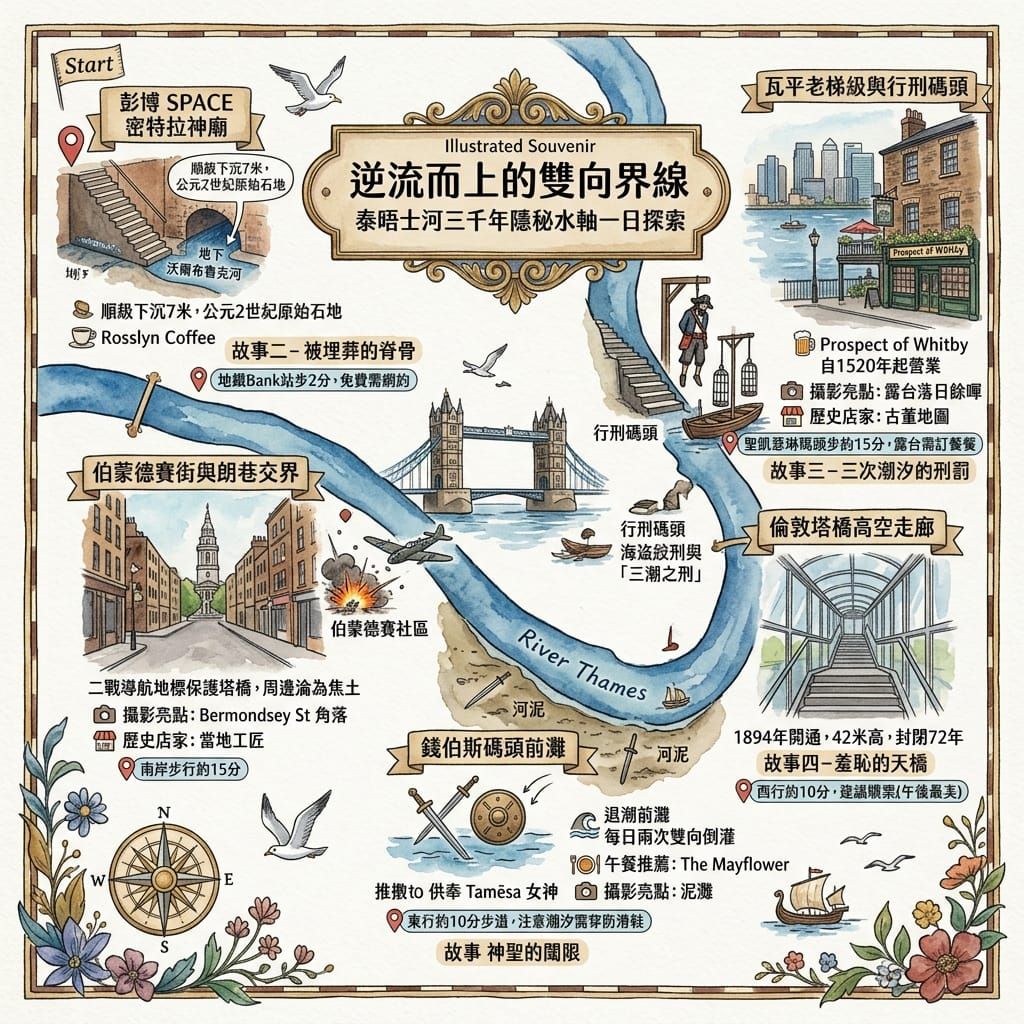 逆流而上的雙向界線：泰晤士河三千年隱秘水軸一日探索