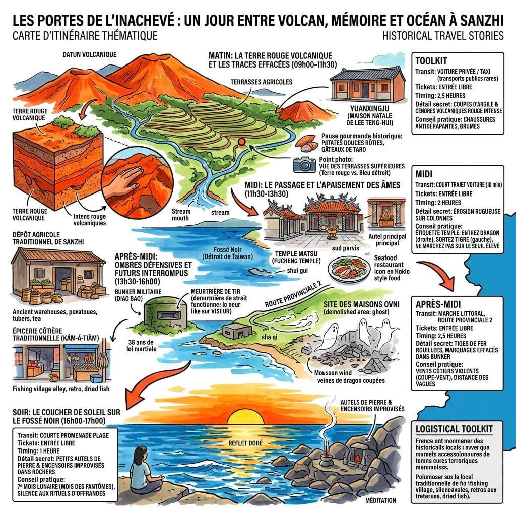 Les Portes de l'Inachevé _ Un Jour entre Volcan, Mémoire et Océan à Sanzhi.
