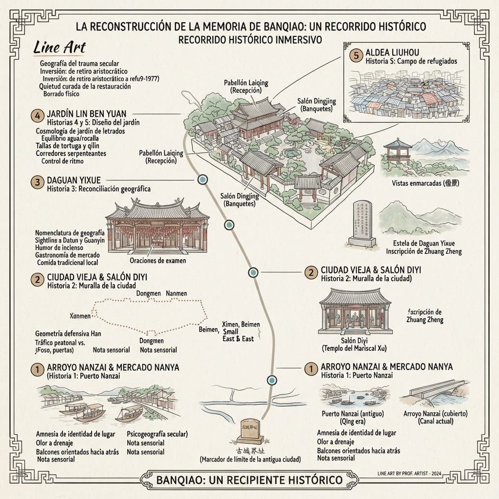 La reconstrucción de la memoria de Banqiao_ Un recorrido histórico a través de puertos fluviales, fortalezas y jardines de reconciliación