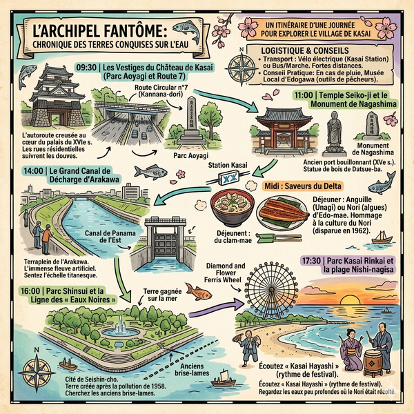 Un itinéraire d'une journée pour explorer le village de Kasai, à Tokyo