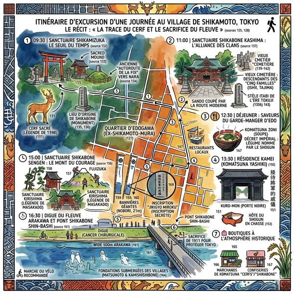 Itinéraire d'excursion d'une journée au village de Shikamoto à Tokyo