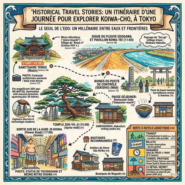 Itinéraire d'une journée à Koiwa-cho, Tokyo
