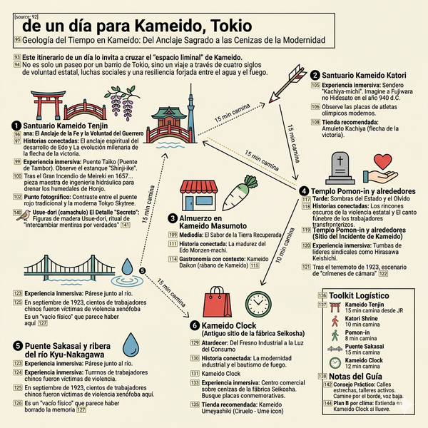 Itinerario de la excursión de un día a Tokio Sunamachi