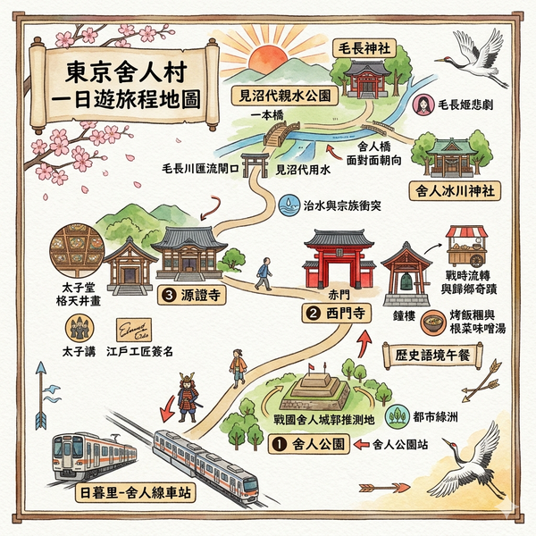 東京舍人村一日遊行程