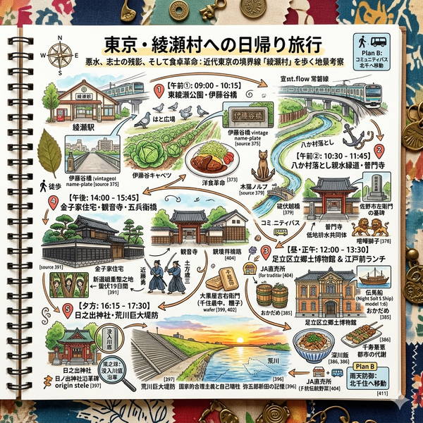 東京・綾瀬村への日帰り旅行