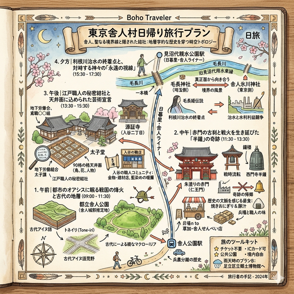 東京舎人村日帰り旅行プラン