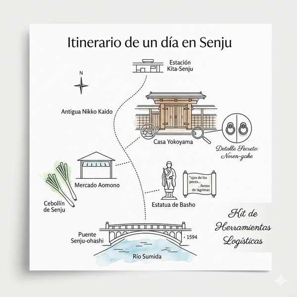 Itinerario de un día en la ciudad de Senju en Tokio