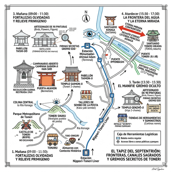 Itinerario de la excursión de un día al pueblo Toneri de Tokio