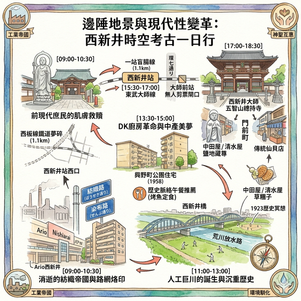 邊陲地景與現代性變革：西新井時空考古一日行