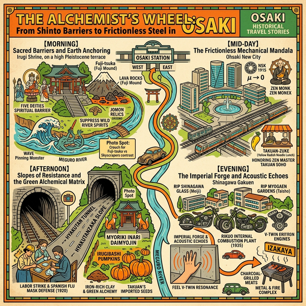 The Alchemist's Wheel_ From Shinto Barriers to Frictionless Steel in Osaki
