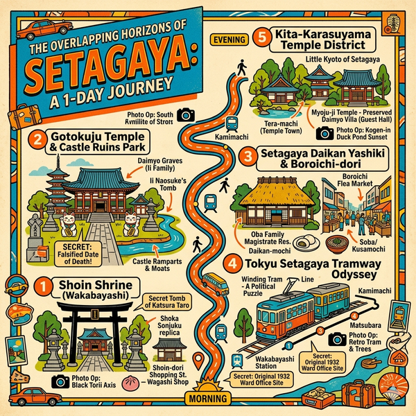 The Overlapping Horizons of Setagaya_ A 1-Day Journey Through Fortress, Feud, and Imperial Rebirth
