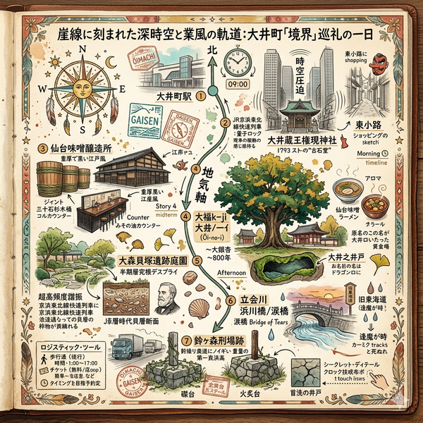 崖線に刻まれた深時空と業風の軌道：大井町「境界」巡礼の一日