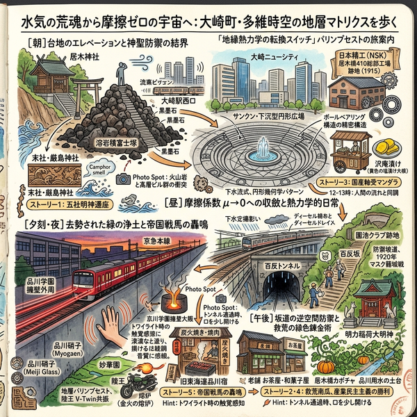 水気の荒魂から摩擦ゼロの宇宙へ：大崎町・多維時空の地層マトリクスを歩く