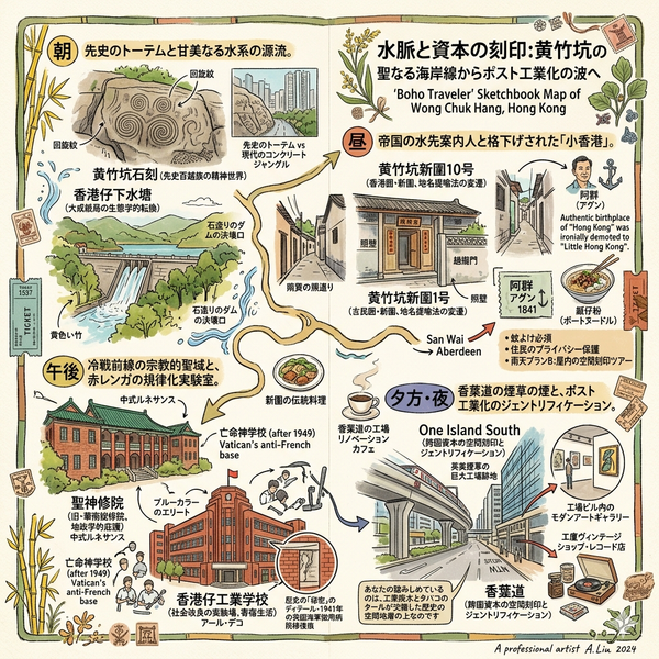  水脈と資本の刻印：黄竹坑の聖なる海岸線からポスト工業化の波へ