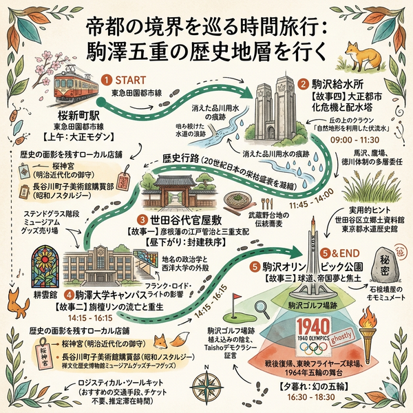 帝都の境界を巡る時間旅行：駒澤五重の歴史地層を行く