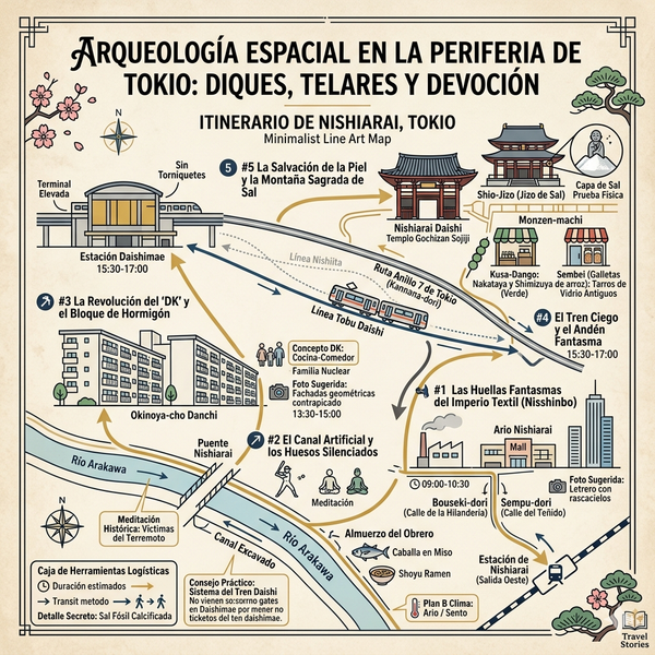 Diques, Telares y Devoción_ Una Arqueología Espacial en la Periferia de Tokio