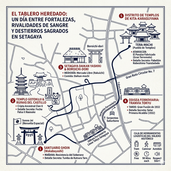 El Tablero Heredado_ Un Día entre Fortalezas, Rivalidades de Sangre y Destierros Sagrados en Setagaya