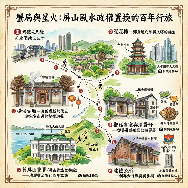 蟹局與星火：屏山風水政權置換的百年行旅