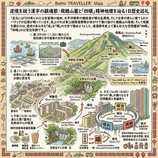 逆境を祓う漢字の鎮魂歌：飛鵝山麓と「四順」精神地理を辿る1日歴史巡礼