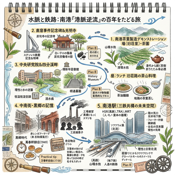 水脈と鉄路：南港「港脈逆流」の百年をたどる旅