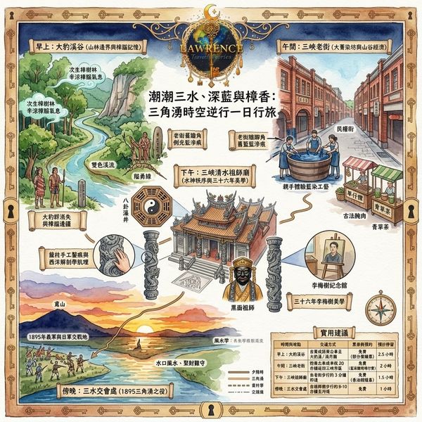 潮潮三水、深藍與樟香：三角湧時空逆行一日行旅