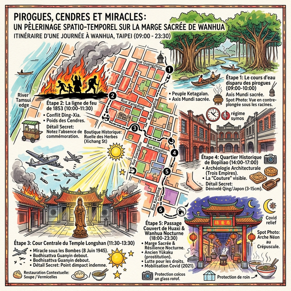 Pirogues, Cendres et Miracles _ Un Pèlerinage Spatio-Temporel sur la Marge Sacrée de Wanhua