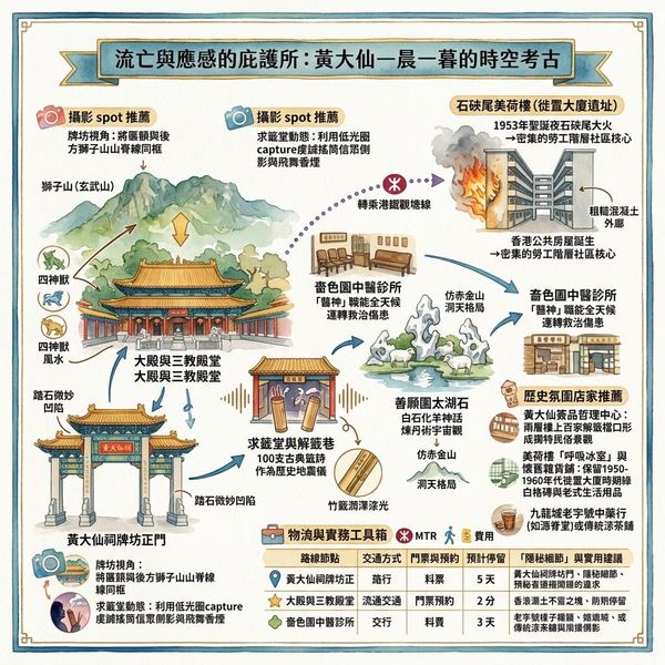 流亡與應感的庇護所：黃大仙一晨一暮的時空考古