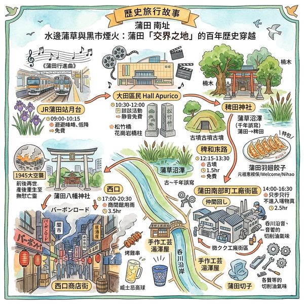 水邊蒲草與黑市煙火：蒲田「交界之地」的百年歷史穿越