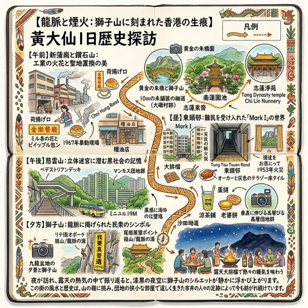 【龍脈と煙火：獅子山に刻まれた香港の生痕】黃大仙1日歴史探訪
