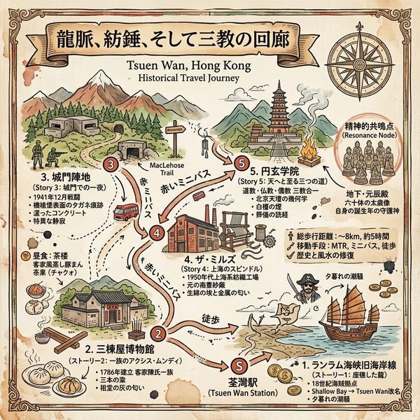 龍脈、紡錘、そして三教の回廊：荃灣一日沉浸式行旅